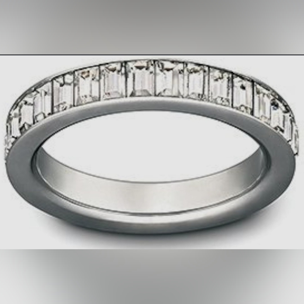 Swarovski Shades Ring Rhodium Plated Size 6 75 New